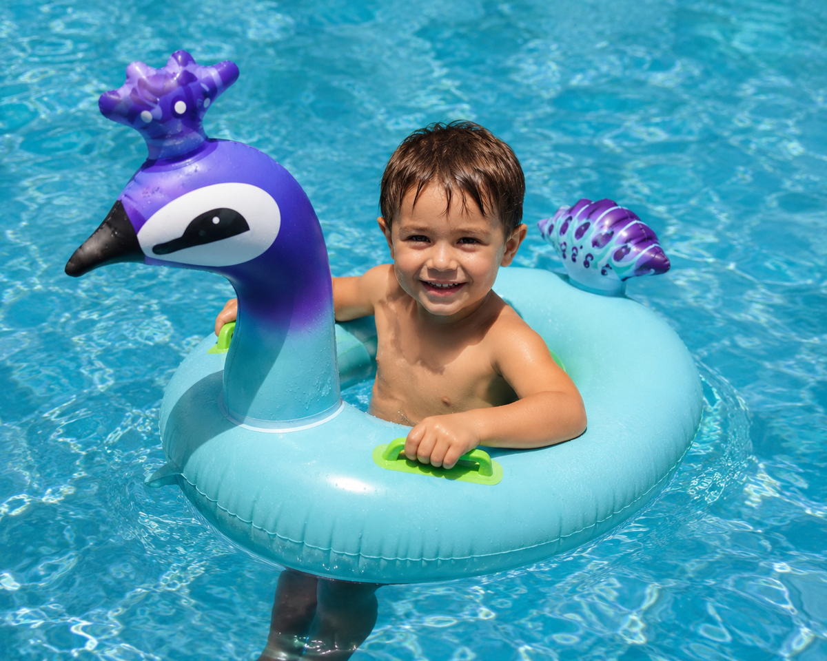Kids Ocean Whale Swim Boat Inflatable Float with Handles