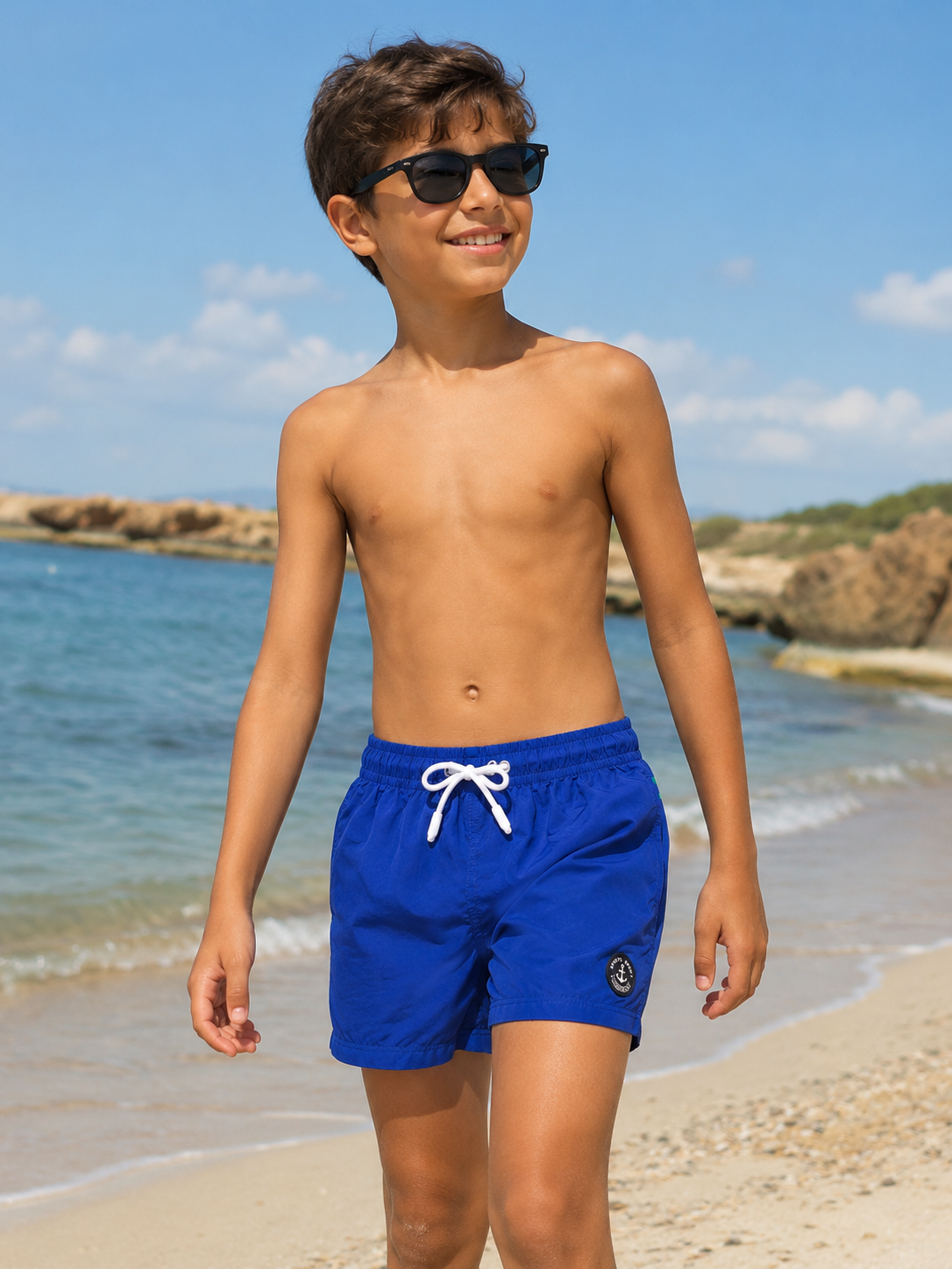 Boys' Classic Swim Shorts with Mesh Lining