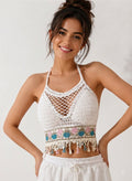 Boho Tassel Crochet Halter Top