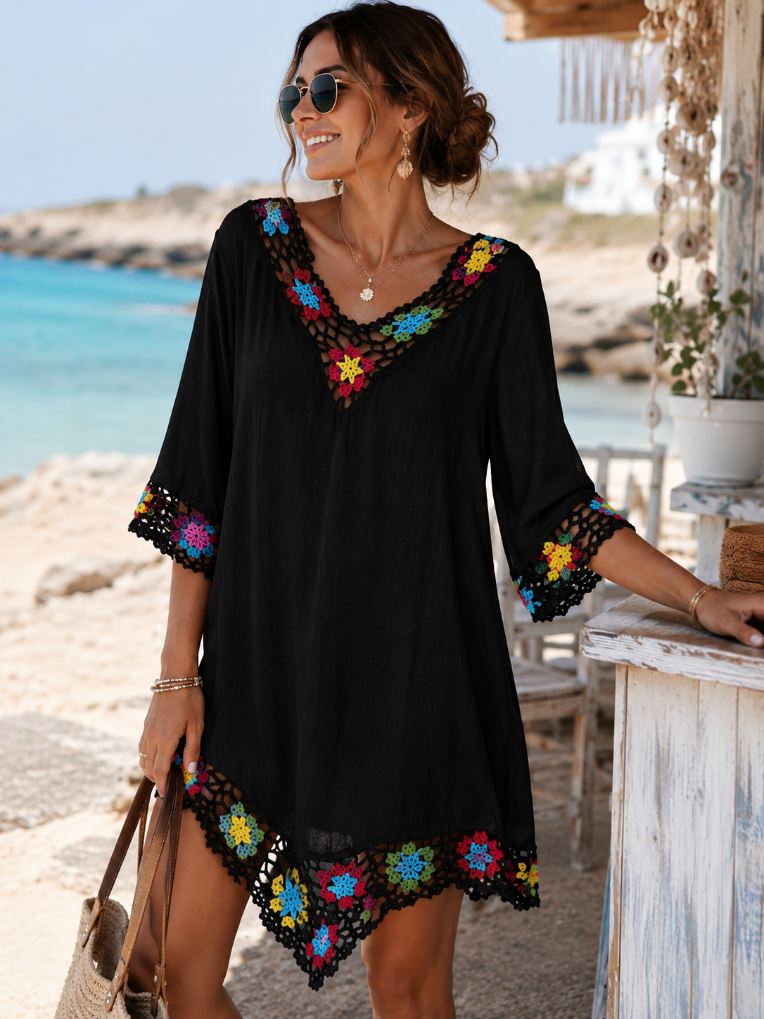 Isla Crochet Trim Beach Cover-Up Tunic