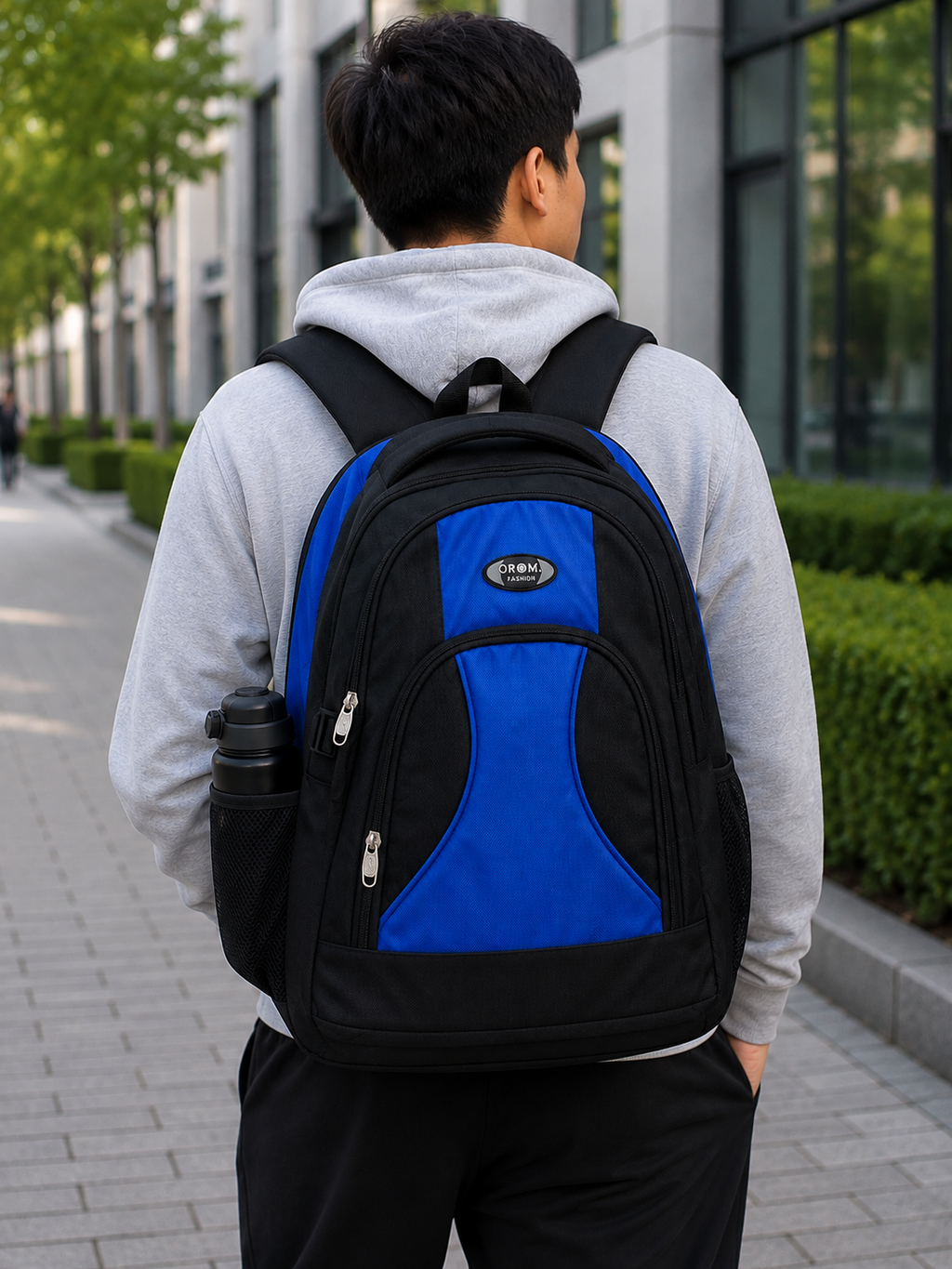 Oremi Classic Multi-Compartment Black Backpack
