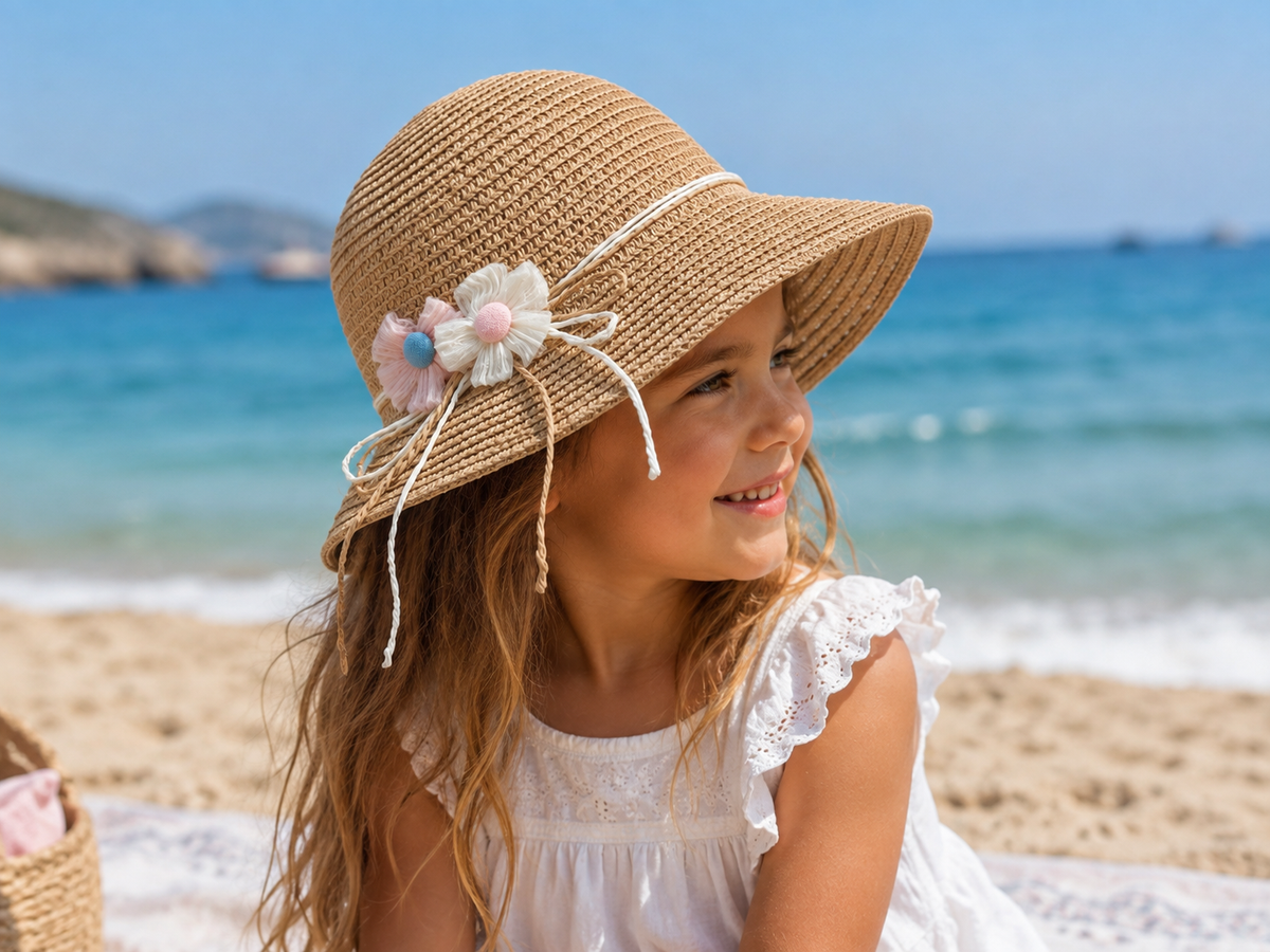 Bella Bloom Kids' Straw Sun Hat