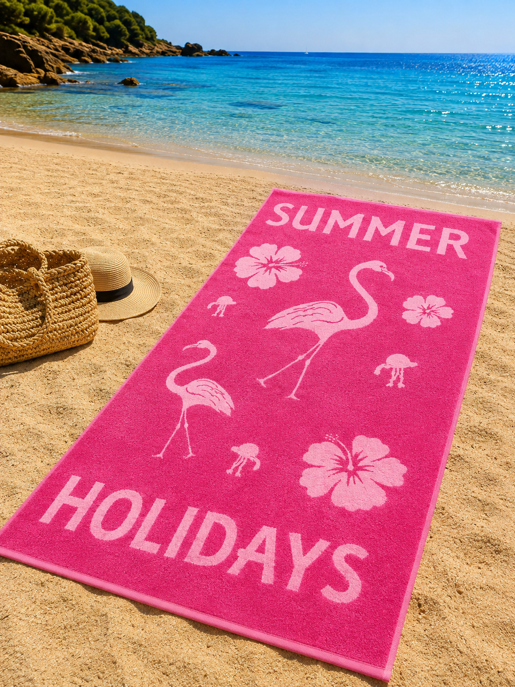 Tropical Flamingo Summer Beach Towel – 90 X 170cm