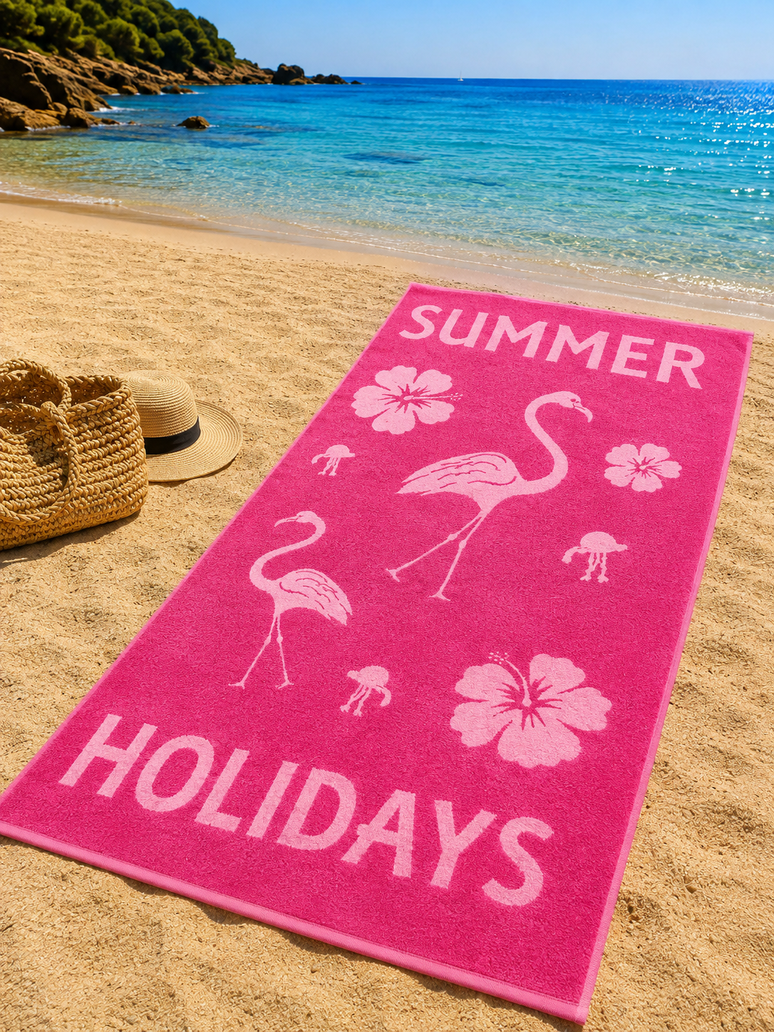 Tropical Flamingo Summer Beach Towel – 90 X 170cm