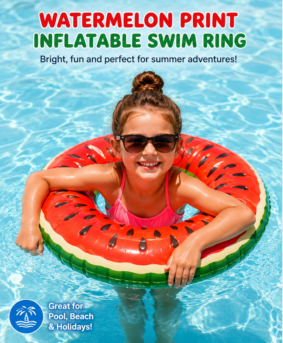 Watermelon Print Inflatable Swim Ring – 60cm