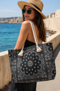 Rope Handle Beach Tote Bag