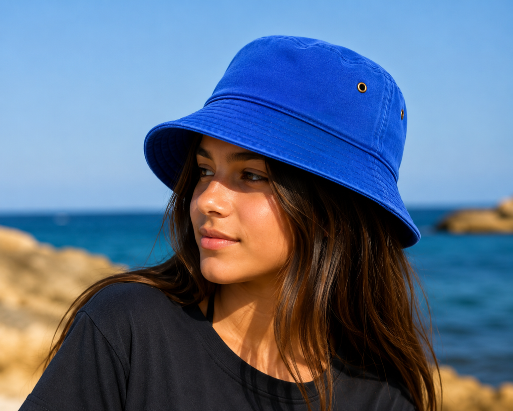 Vintage Washed Cotton Bucket Hat for Kids & Teens
