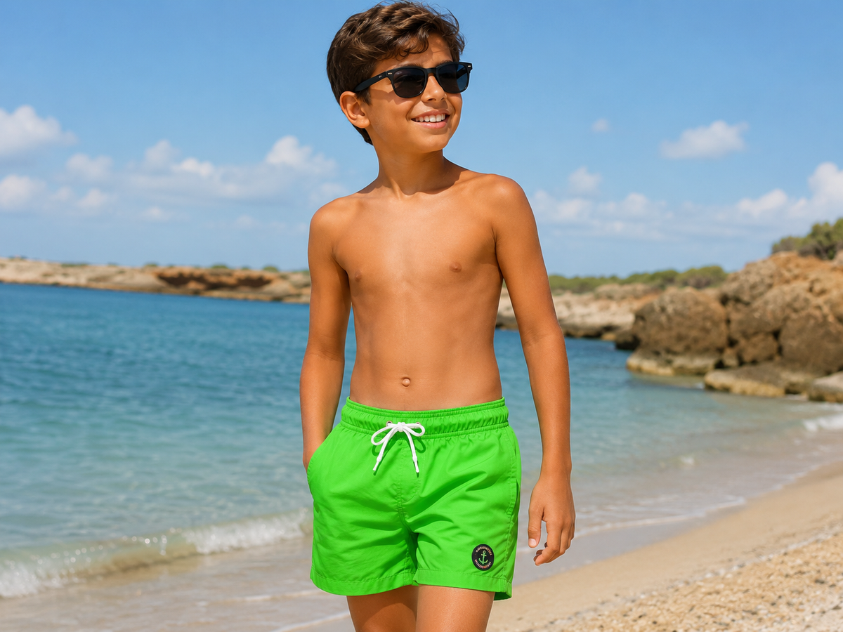 Boys' Classic Swim Shorts with Mesh Lining