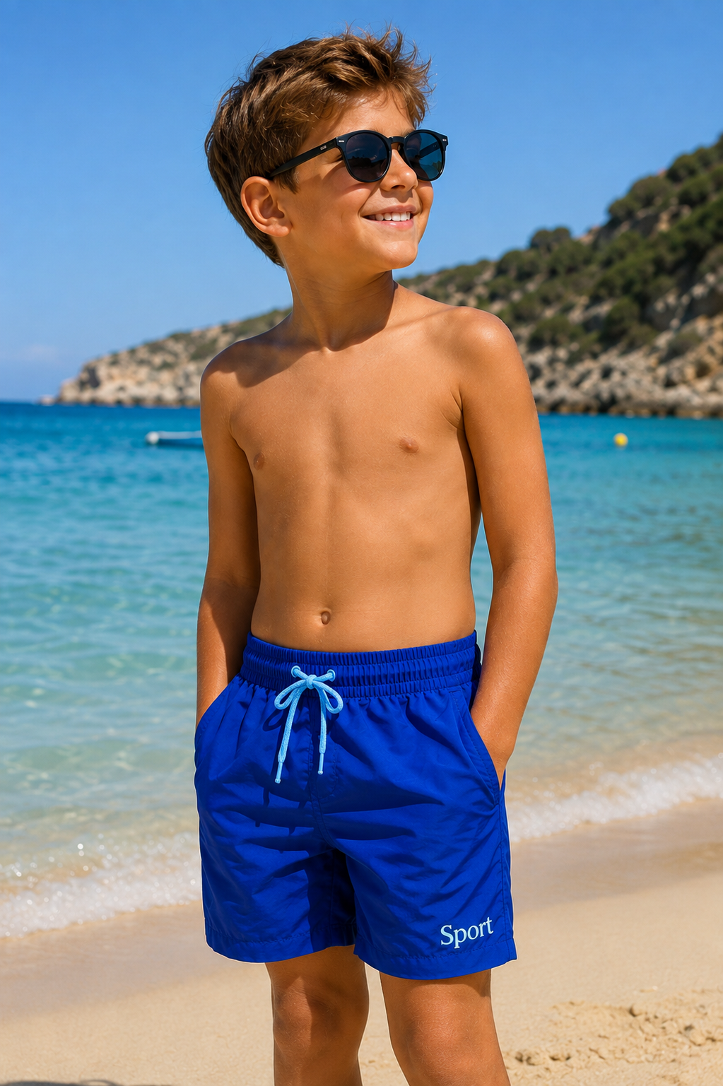 Boys' Sport Swim Shorts with Mesh Lining