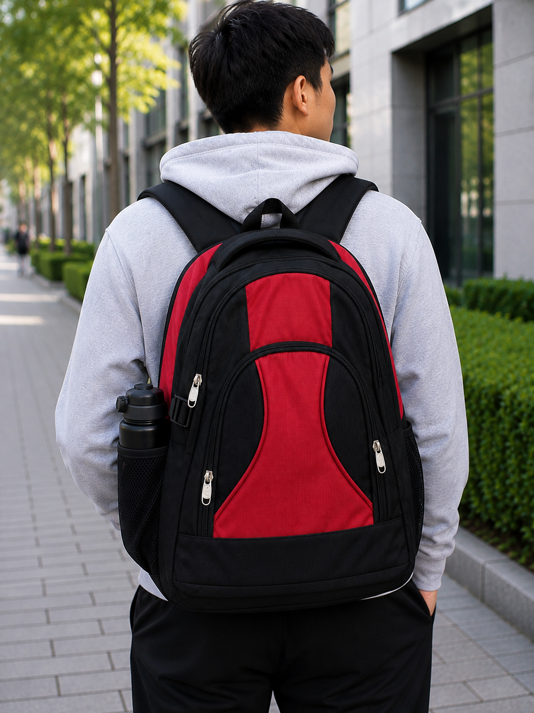Oremi Classic Multi-Compartment Black Backpack
