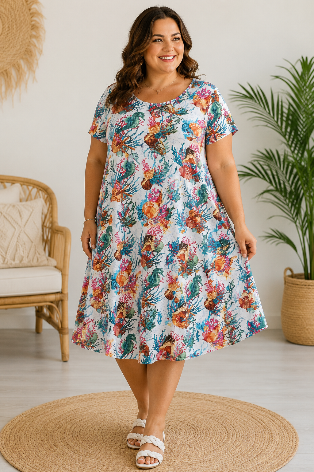 Coral Reef Swing Dress *484