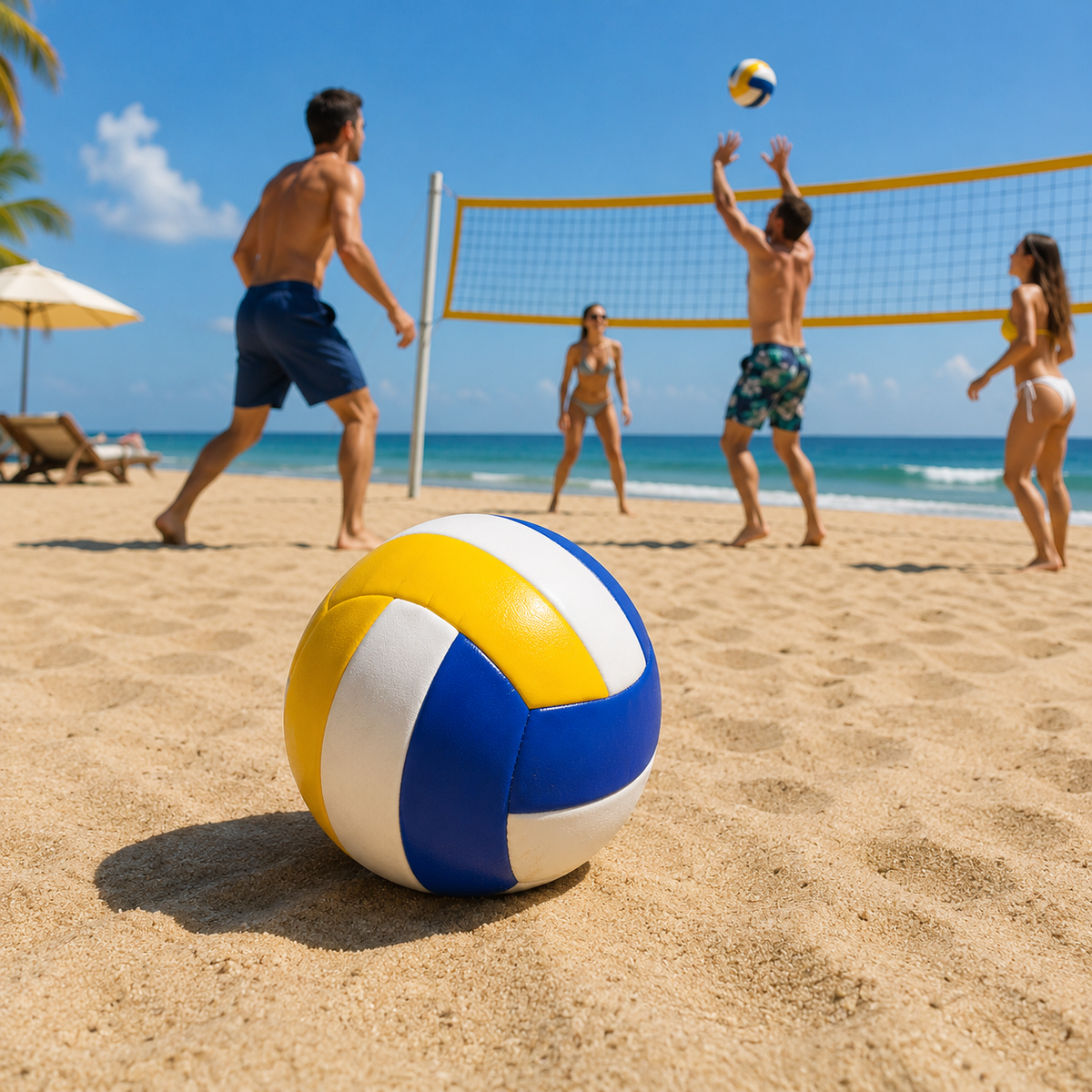 Classic Tri-Color Beach Volleyball – Size 5 (21cm)