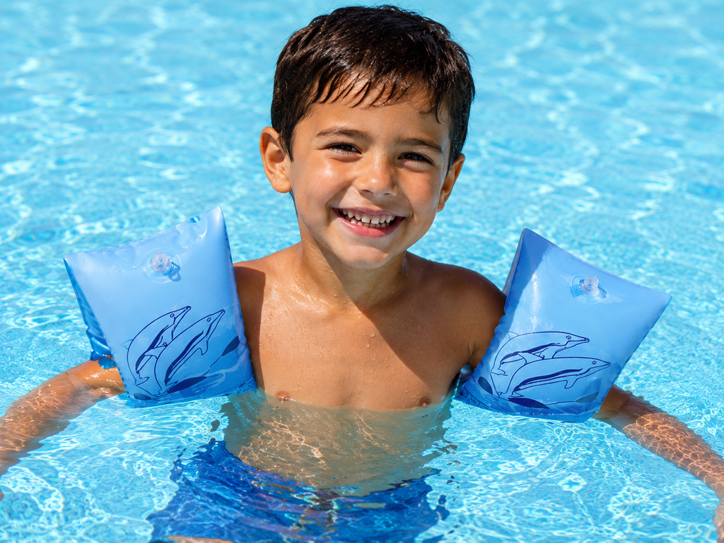 Kids' Dolphin Print Inflatable Arm Bands – 26cm x 14cm