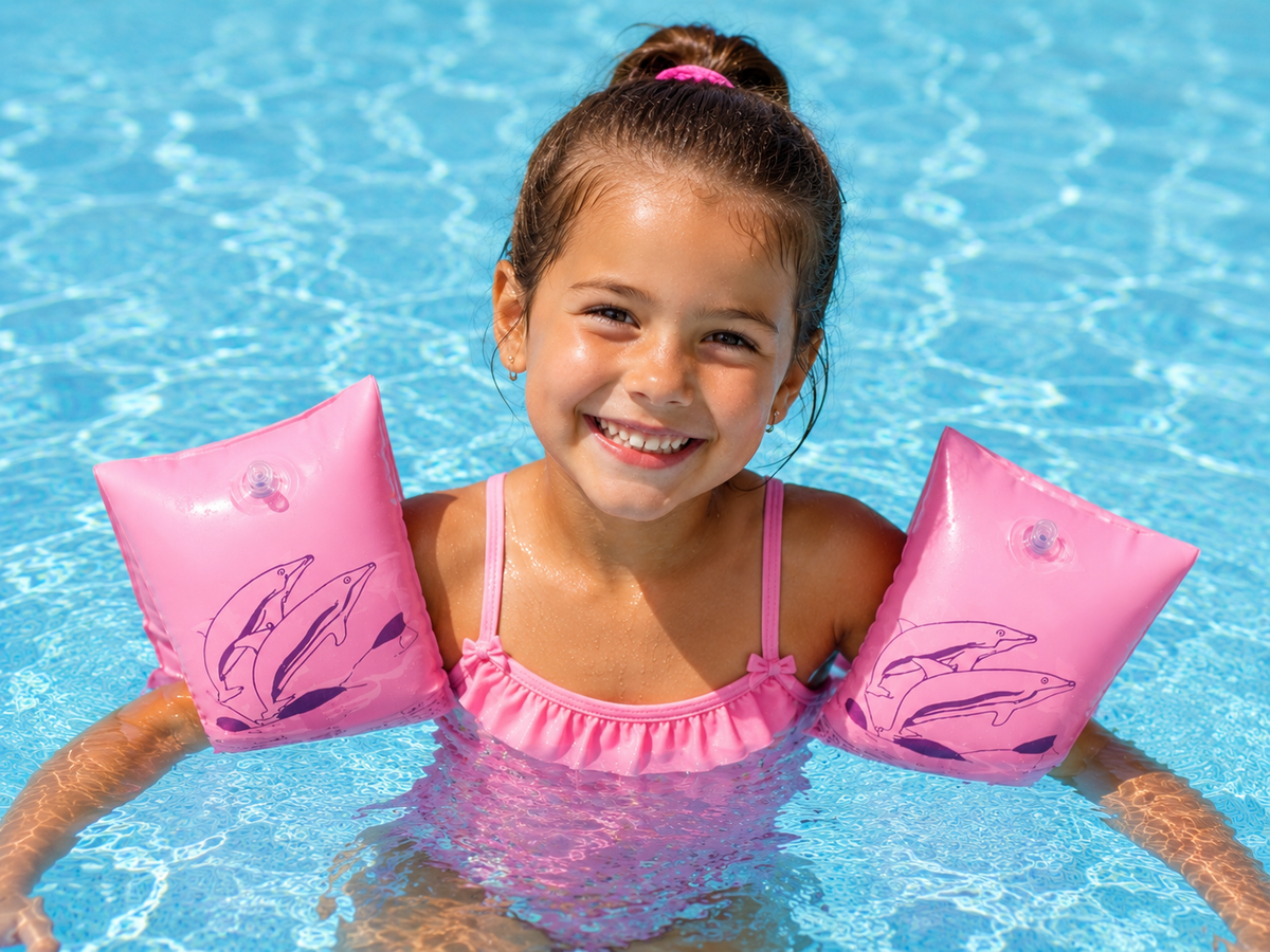 Kids' Dolphin Print Inflatable Arm Bands – 26cm x 14cm