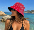 Bandana Print Wide Brim Bucket Hat