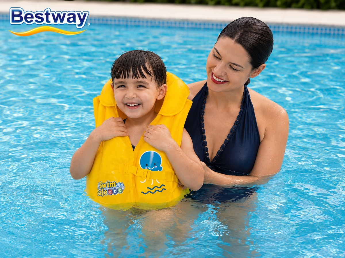 Kids Inflatable Swim Training Vest – Yellow (Ages 3–6)