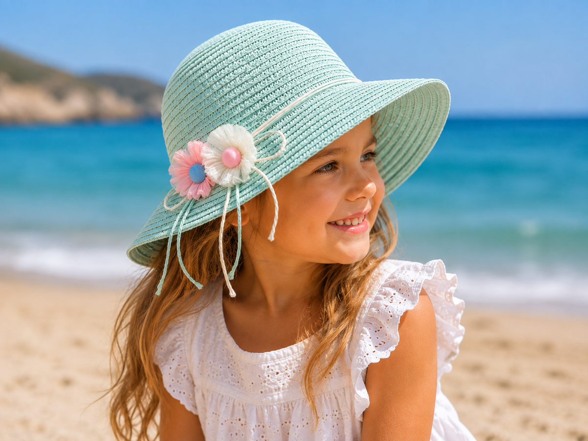 Bella Bloom Kids' Straw Sun Hat