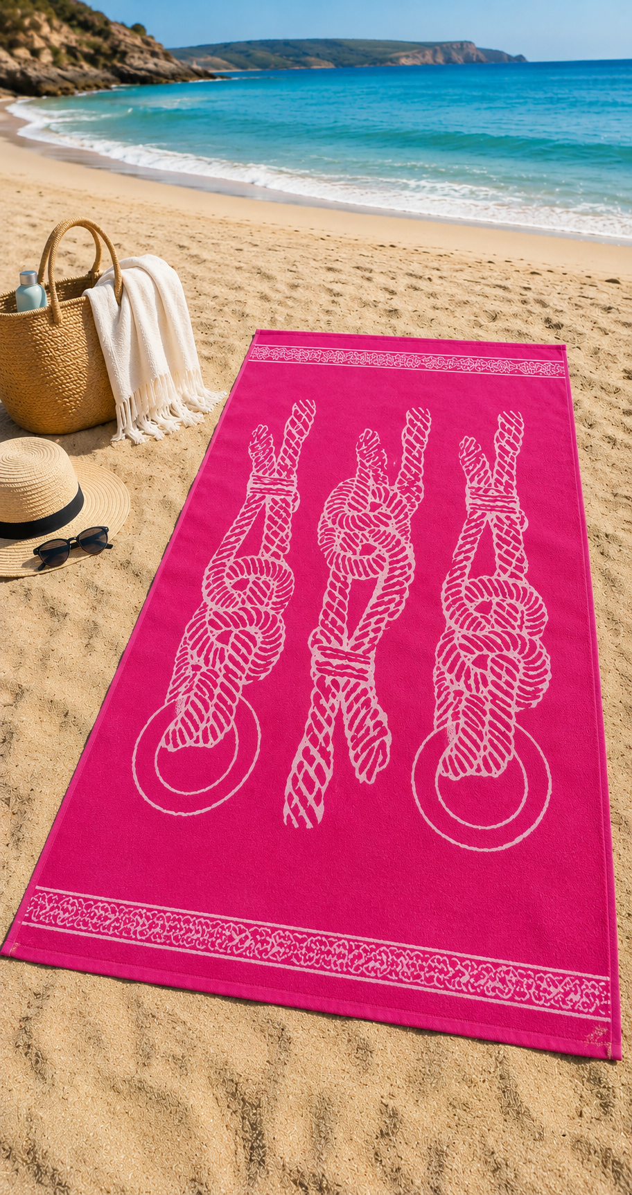 Nautical Knots Beach Towel – 90 × 170 cm