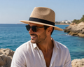 Coastal Breeze Woven Sun Hat – Natural with Black Band