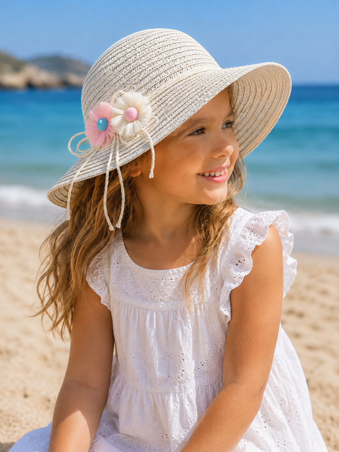 Bella Bloom Kids' Straw Sun Hat
