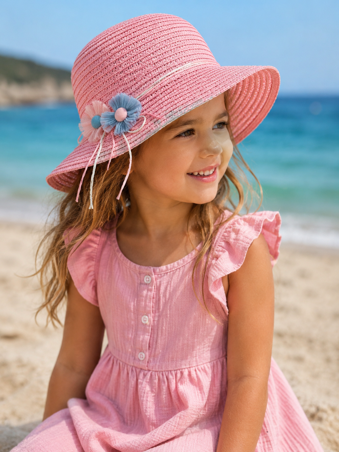 Bella Bloom Kids' Straw Sun Hat