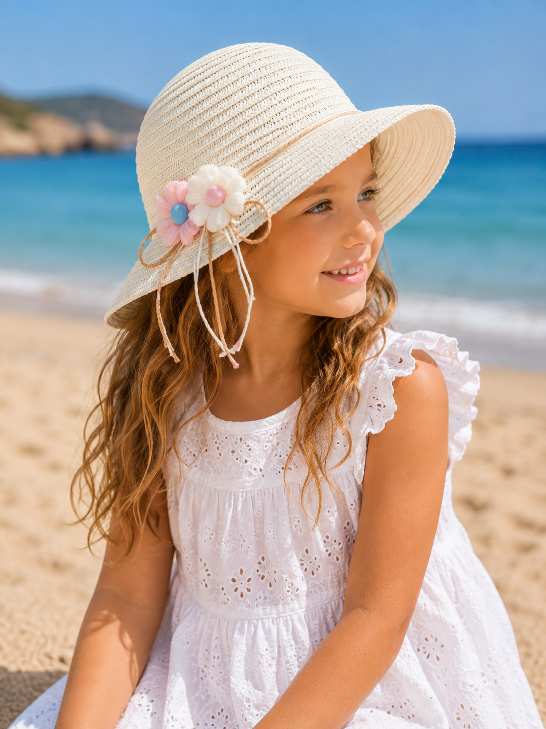 Bella Bloom Kids' Straw Sun Hat